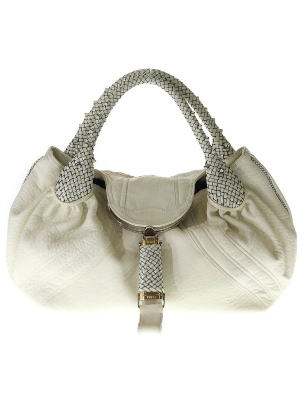 Fendi Spy Shoulder Bag White Leather